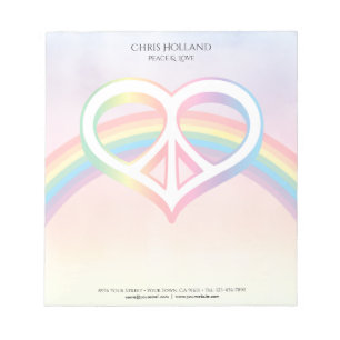 Anteckningsblocket Peace & Kärlek Rainbow Anteckningsblock