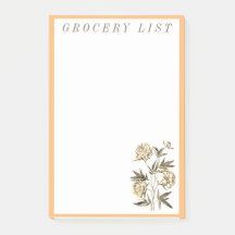 Anteckningsblocket Peony Flowers Livsmedel List Sh