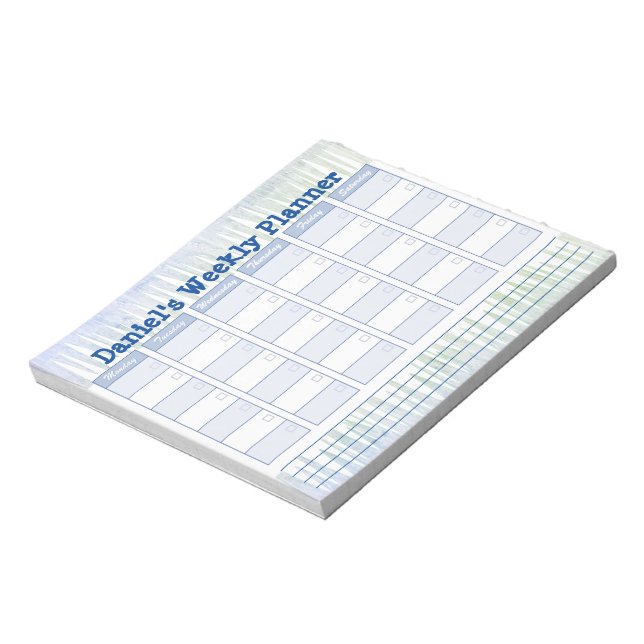 Anteckningsblocket Personal Blue Weekly Planner Anteckningsblock (Roterad)