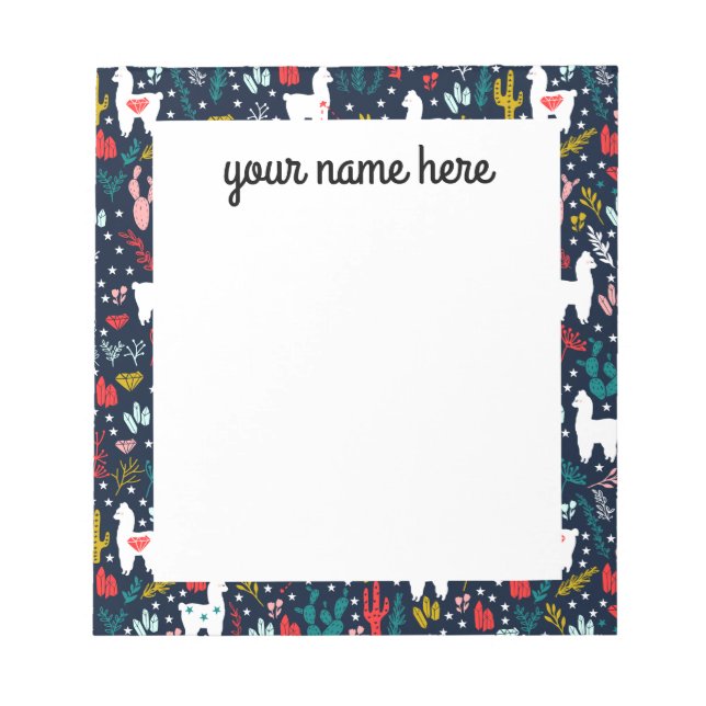 Anteckningsblocket personlig Cactus och Alpaca Anteckningsblock (Framsida)