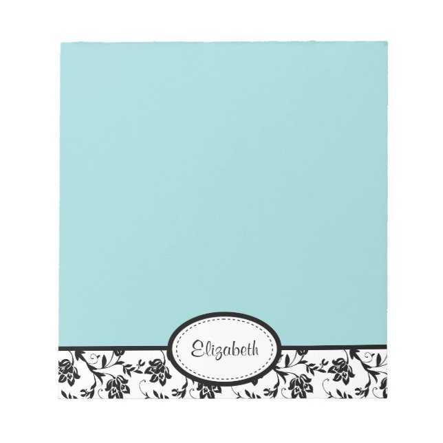 Anteckningsblocket personlig Chic Damask Blommigt  Anteckningsblock (Framsida)