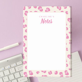Anteckningsblocket personlig Chic Rosa Leopard Pri Post-it Block