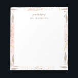 Anteckningsblocket Personlig för vattenfärg i abst Anteckningsblock<br><div class="desc">Elegantens feminininfärgade abstrakt i ton av  rosa,  tan och guld.</div>