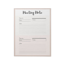Anteckningsblocket personlig Meeting Note Anteckningsblock