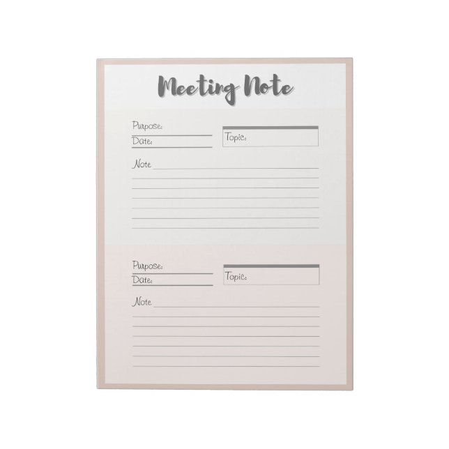 Anteckningsblocket personlig Meeting Note Anteckningsblock (Roterad)