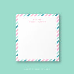 Anteckningsblocket personlig Modern Coola Anteckningsblock<br><div class="desc">Den här Personligen Cute Stripe-Anteckningsblocket visar ett snyggt diagonalt strippat mönster i levande rosa, grönt, grönt och orange. Perfekt för anteckningar, idéer eller påminnelser: det här anteckningsblocket lägger till en stänk av roligt till dina vardagliga uppgifter. Anpassa den med ditt namn, lämna "en anteckning från" eller ändra den för personlig...</div>