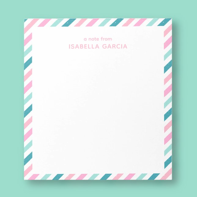 Anteckningsblocket personlig Modern Coola Anteckningsblock (Customize this cool notepad with "a note from" and name, and make a unique gift for a teacher.)