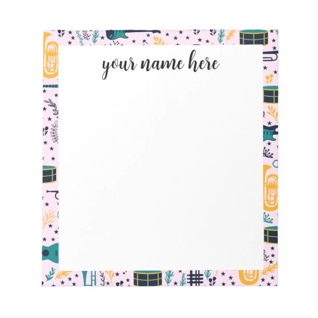 Anteckningsblocket personlig Music Instruments Anteckningsblock (Framsida)