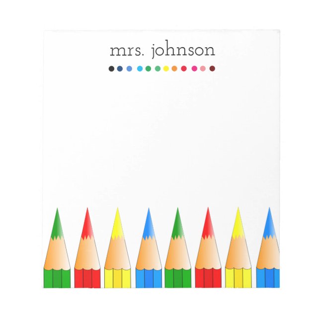 Anteckningsblocket personlig Teacher Rainbow Penci Anteckningsblock (Framsida)