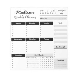 Anteckningsblocket personlig Veckoplanering för An Anteckningsblock