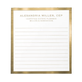 Anteckningsblocket personlig Vita och Guld Profess Anteckningsblock