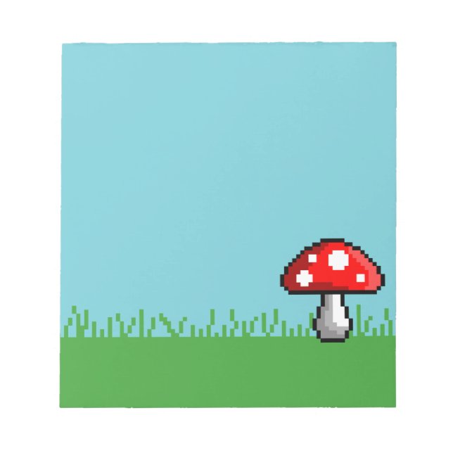 Anteckningsblocket Pixel Mushroom Meadow Anteckningsblock (Framsida)