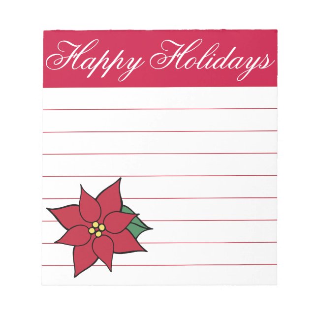 Anteckningsblocket Poinsettia Helgdag Anteckningsblock (Framsida)