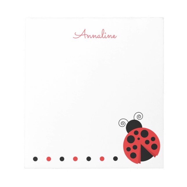 Anteckningsblocket Polka Dot Ladybug Personlig Anteckningsblock (Framsida)