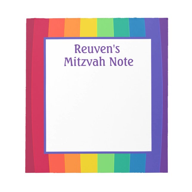 Anteckningsblocket Rainbow Boys Mitzvah Notes Anteckningsblock (Framsida)