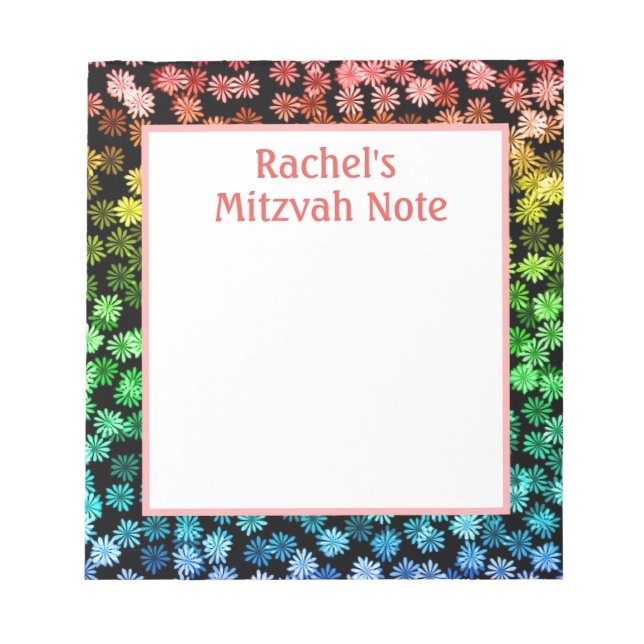 Anteckningsblocket Rainbow Girls Mitzvah Notes Anteckningsblock (Framsida)