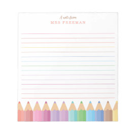 Anteckningsblocket Rainbow Teacher Personlig Anteckningsblock