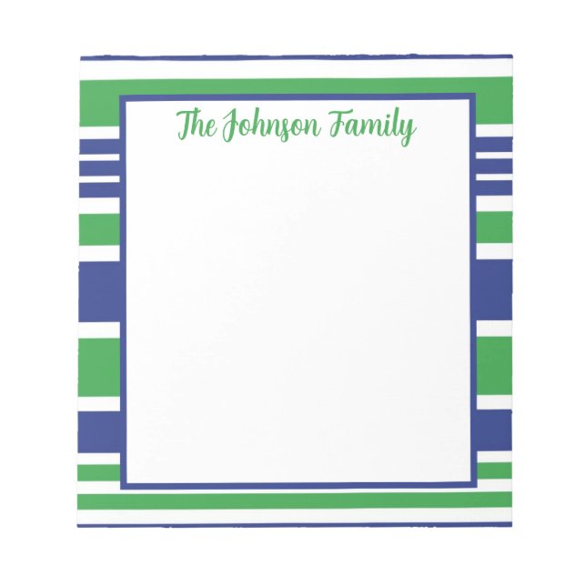 Anteckningsblocket Rand Navy Blue and Kelly Grönt Anteckningsblock (Framsida)