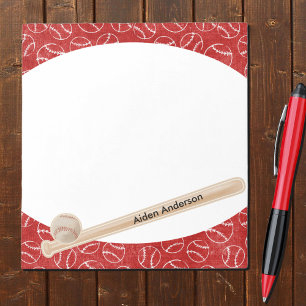 Anteckningsblocket Red and White Baseball Print Anteckningsblock