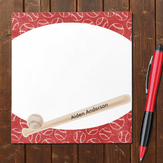 Anteckningsblocket Red and White Baseball Print Anteckningsblock