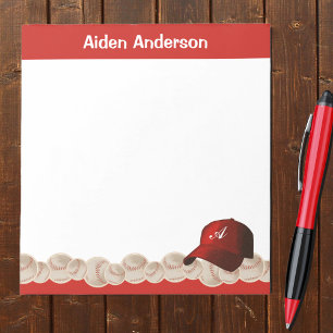 Anteckningsblocket Red Monogram Baseball Cap Anteckningsblock