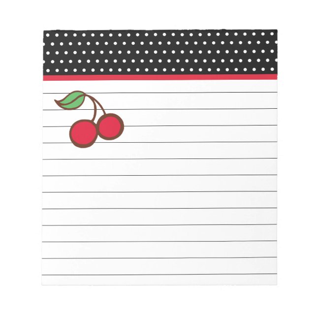 Anteckningsblocket Retro Cherry Anteckningsblock (Framsida)