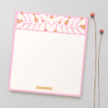 Anteckningsblocket Retro Rosa Personlig Anteckningsblock<br><div class="desc">Cute retro löv-inspirerad gräns i stil i elfenbensvit,  terracotta och rosa. Anpassa ditt namn enkelt</div>