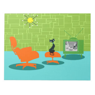 Anteckningsblocket Retro Space Age Kattunge Anteckningsblock