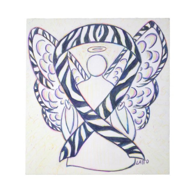 Anteckningsblocket "Ribbon Angel Art" i Zebra Rand Anteckningsblock (Framsida)