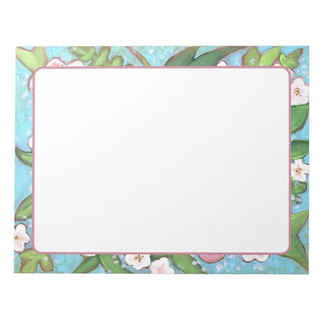 Anteckningsblocket rosa Blommigt Vår Blooms Anteckningsblock (Framsida)