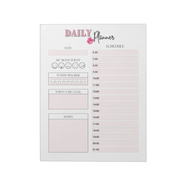 Anteckningsblocket rosa Daily Planner Anteckningsblock (Roterad)