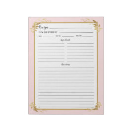 Anteckningsblocket Rosa Guld Foliage Recipe Binde Anteckningsblock