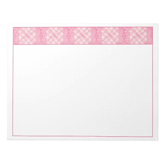 Anteckningsblocket rosa HEART QUILT 11 x 8,5 Anteckningsblock (Framsida)