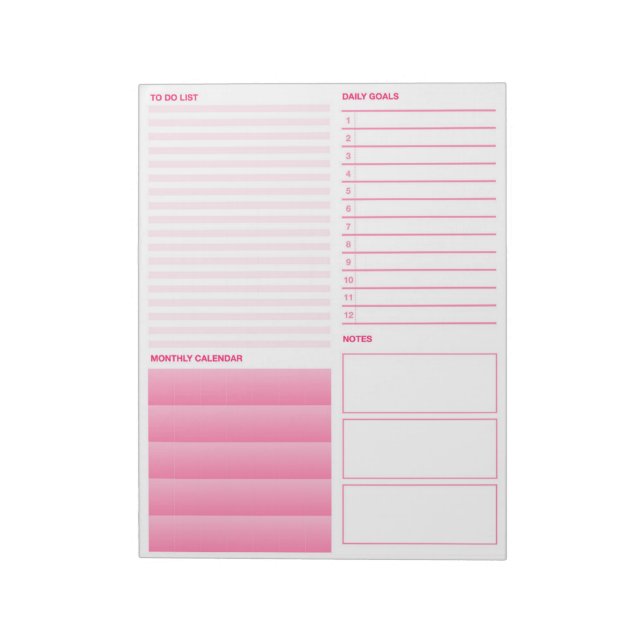 Anteckningsblocket Rosa Inkrealist to Do List Anteckningsblock (Roterad)