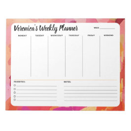 Anteckningsblocket rosa Orange Abstrakt varje veck Anteckningsblock