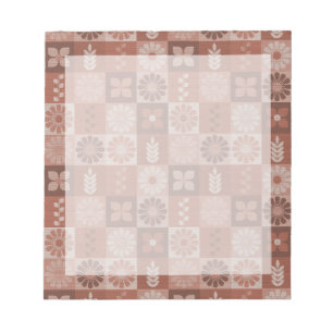 Anteckningsblocket Rustic Brown Burlap Flowers Löv Anteckningsblock