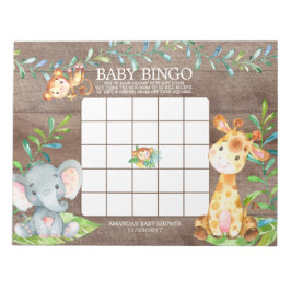 Anteckningsblocket Safari Jungle Baby Shower Bingo Anteckningsblock