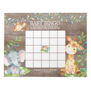 Anteckningsblocket Safari Jungle Baby Shower Bingo Anteckningsblock