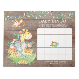 Anteckningsblocket Safari Jungle Baby Shower Bingo Anteckningsblock