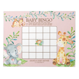 Anteckningsblocket Safari Jungle Baby Shower Bingo Anteckningsblock