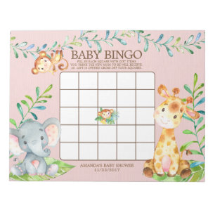 Anteckningsblocket Safari Jungle Baby Shower Bingo Anteckningsblock