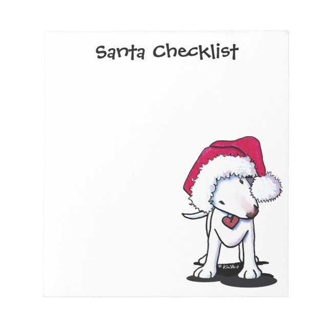 Anteckningsblocket Santa Bull Terrier Anteckningsblock (Framsida)