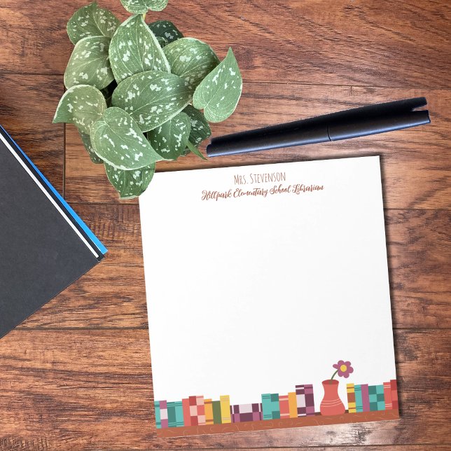 Anteckningsblocket School Librarian Bookshelf Anteckningsblock (Skapare uppladdad)