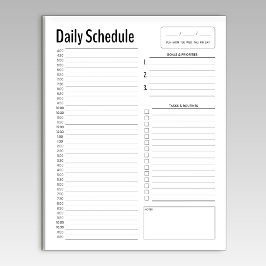 Anteckningsblocket Simple Daily Schedule Anteckningsblock
