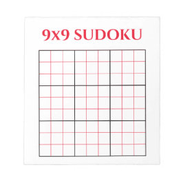 Anteckningsblocket Simple Red 9x9 Sudoku-mall Anteckningsblock