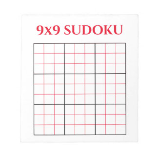 Anteckningsblocket Simple Red 9x9 Sudoku-mall Anteckningsblock
