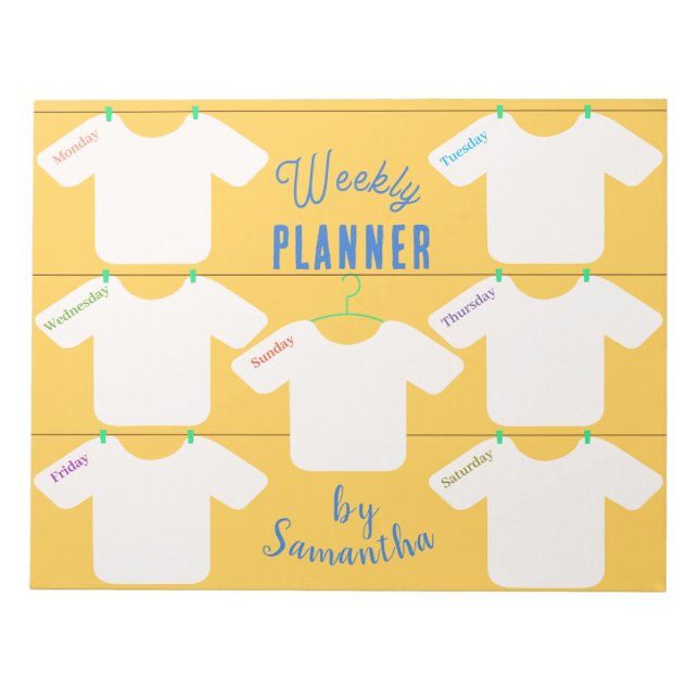 Anteckningsblocket Slutför veckoplanering för att  Anteckningsblock (Framsida)