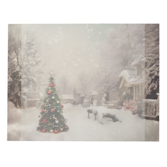 Anteckningsblocket Snowy jul God morgon Anteckningsblock (Framsida)