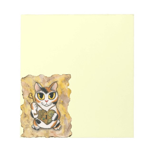 Anteckningsblocket Steampunk Valentine Cat Heart L Anteckningsblock (Framsida)