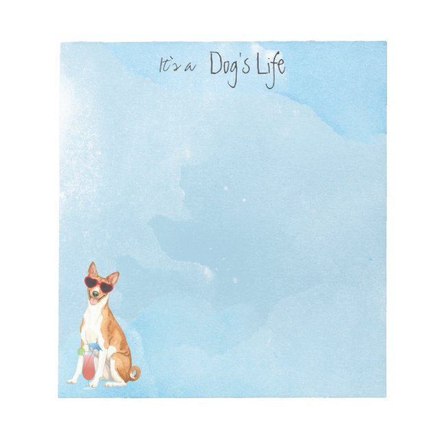Anteckningsblocket Summer Basenji Anteckningsblock (Framsida)